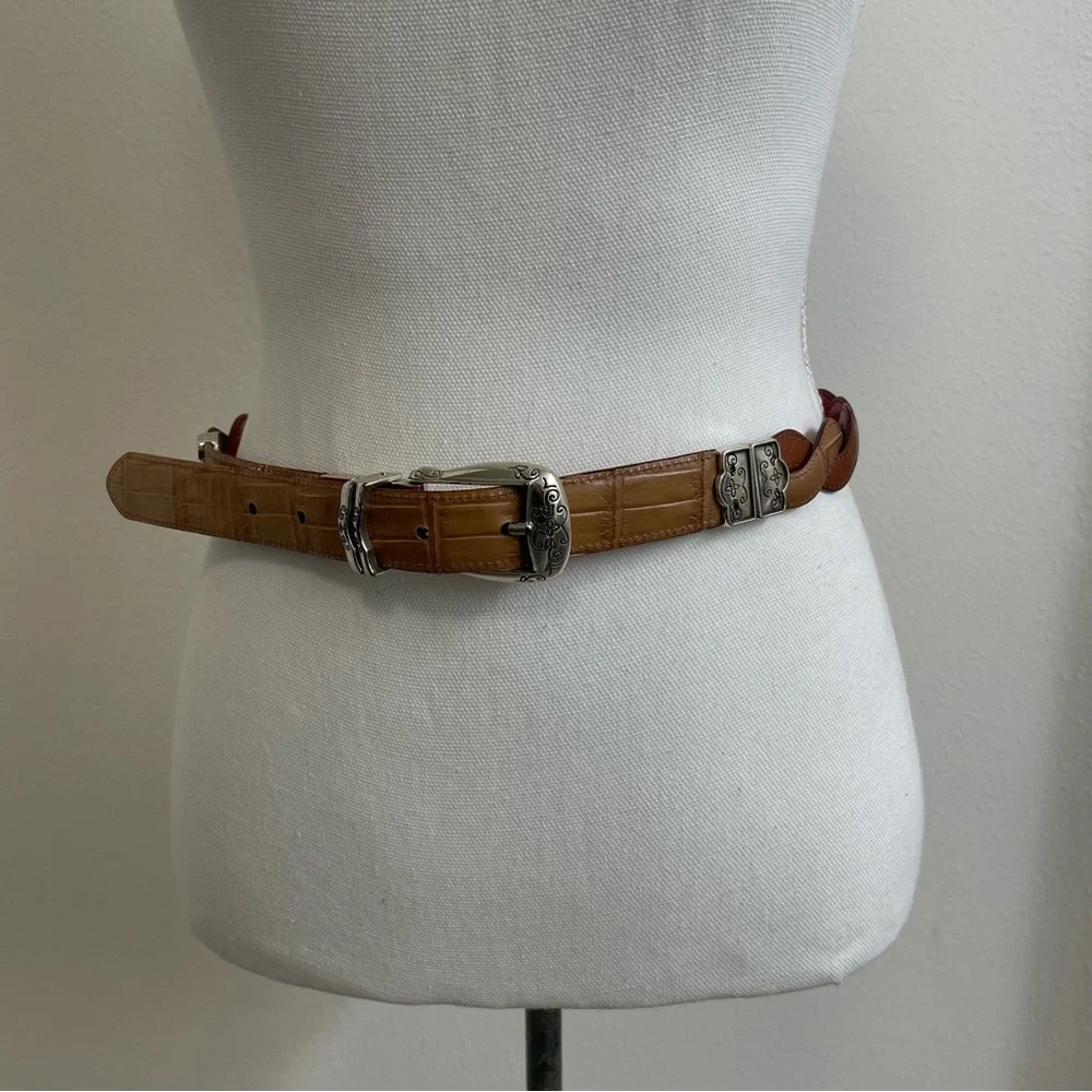 Womens fashion Belt with Silver Buckle size L35'' x‎ W1''